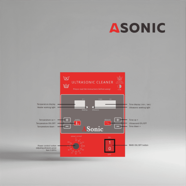 ASONIC IND-1000 pulitore industriale a ultrasuoni con grande capacità del serbatoio per la pulizia profonda di macchinari e componenti.