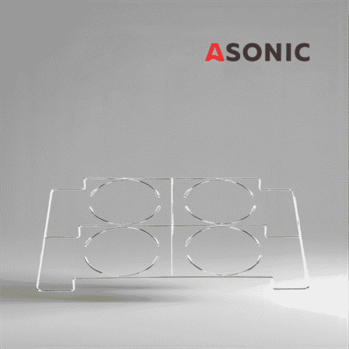 Portabicchiere da laboratorio ASONIC 10L, accessorio in acciaio inox resistente per posizionare in modo sicuro i bicchieri di grandi dimensioni nei pulitori a ultrasuoni.