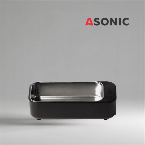 ASONIC HOME-450black bagno a ultrasuoni compatto, unità efficiente per la pulizia di gioielli, occhiali e orologi.