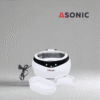 Pulitore a ultrasuoni ASONIC HOME-650, vasca compatta per gioielli, occhiali e pulizia domestica quotidiana.
