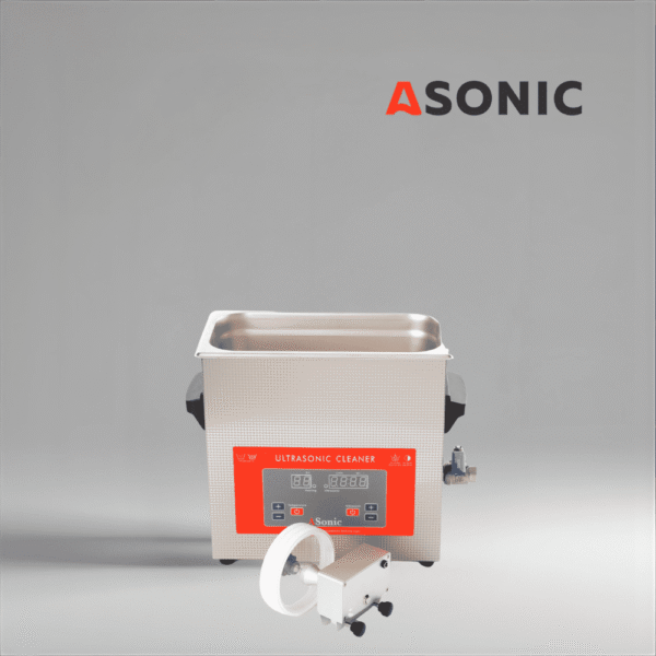 ASONIC Vinyl Cleaner-02 soluzione a ultrasuoni, di dimensioni compatte per pulire fino a 2 dischi in vinile in modo sicuro ed efficace.