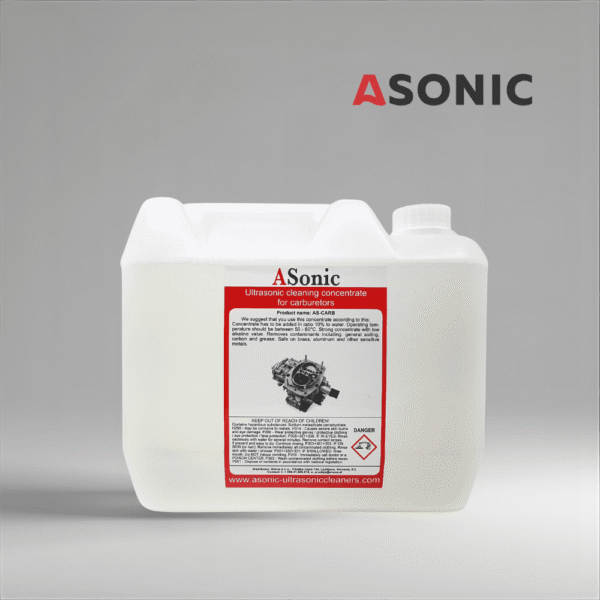 ASONIC AS-CARB-5 detergente per carburatori a ultrasuoni, soluzione potente da 5L per iniettori, motori e parti automobilistiche