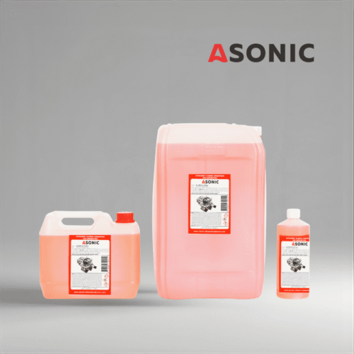 ASONIC AS-CARB detergente in taniche da 1L, 5L e 25L per la pulizia di caruratori e parti del motore.