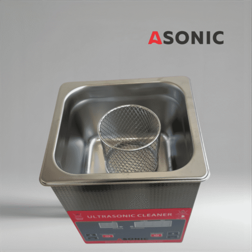 ASONIC ROUND-BASKET cestino in filo d'acciaio inox per pulitore a ultrasuoni