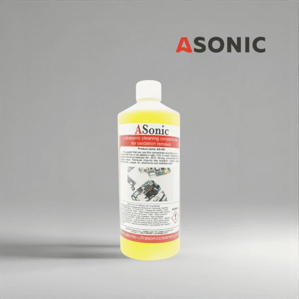 ASONIC AS-OXI-1 rimuovi ossidazione ad ultrasuoni, concentrato di pulizia da 1L per la rimozione sicura dell'ossido su gioielli e utensili.